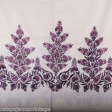 Antique Hand Embroidered Purple & White Paisley Shawl 1860S - The Best Vintage Clothing
 - 1