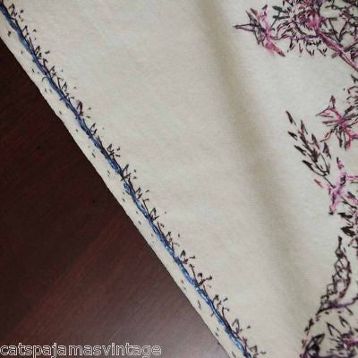 Antique Hand Embroidered Purple & White Paisley Shawl 1860S Women's The Best Vintage Clothing