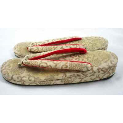 Antique Japanese Thong Shoes Gold Damask Mens Womens Esso Oil Company Shoes,On Sale The Best Vintage Clothing