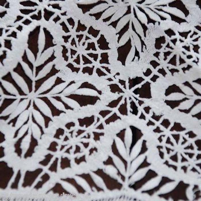 Antique Linen Round Tablecloth Handmade Cluny Bobbin Lace & Whitework Provenance 38" Cart2cart The Best Vintage Clothing