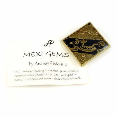 Brooch Mexican Hand Painted Skirt 1940S Mexi-Gems Cart2cart The Best Vintage Clothing