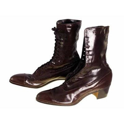 Brown Leather Kid Victorian Lady High Top Lace Boots NIB Walk Over Sz 6.5N EU37 Women's,Shoes,On Sale Walk Over