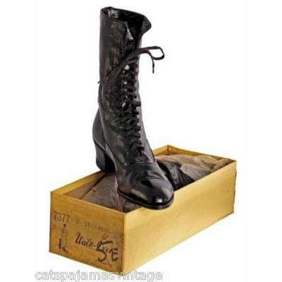 Antique Leather Boots Black Victorian Kid Walk Over NIB #4 Womens Size EU37 US 6.5 Women's,Shoes,On Sale Walk Over