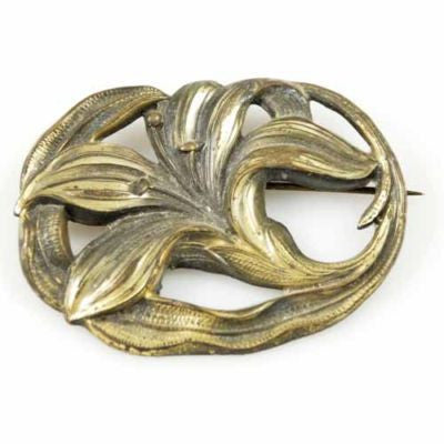 Victorian Art Nouveau Bronzetone Lily Brooch 1915 - The Best Vintage Clothing
 - 1
