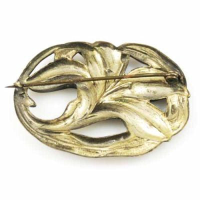 Victorian Art Nouveau Bronzetone Lily Brooch 1915 Cart2cart The Best Vintage Clothing