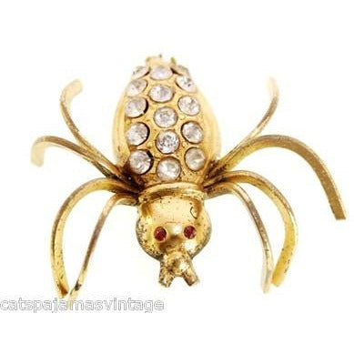 Vintage Beetle Insect Bug Brooch w/ Rhinestones 1940s Large Jewelry,On Sale The Best Vintage Clothing