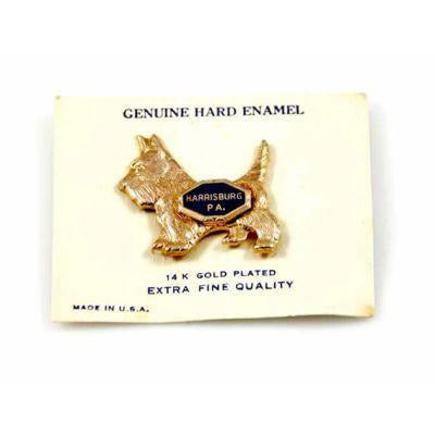 Vintage  Scotty Dog 14K Plate Pin On Orig Card Souvenir - The Best Vintage Clothing
 - 1