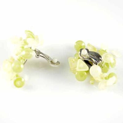Vintage Atomic Yellow Green Glass Clip-On Earrings 1950S On Sale The Best Vintage Clothing