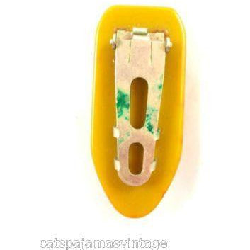 Vintage Bakelite Dress Clip Carved Yellow Green 1930S On Sale The Best Vintage Clothing