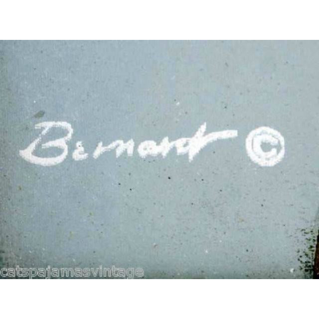 Vintage Bird & Magnolia Print Framed Ultra Art Moderne 17" SQ 1940s Signed Bernard Collectibles The Best Vintage Clothing