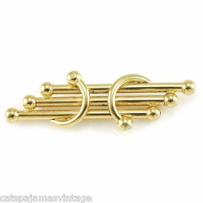 Vintage Brass Bars Oversized Statement Brooch 1940S Cart2cart The Best Vintage Clothing