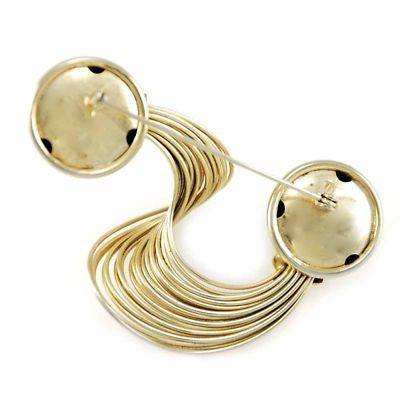 Vintage Brooch Huge Statement Gold Tone Abstract Swirl 1940S Large Cart2cart The Best Vintage Clothing