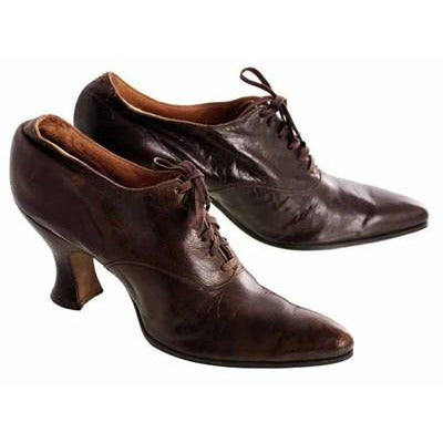 Vintage Brown Leather Ladies Shoes Louis Heels Oxfords S 7-7.5 Edwardian-1920 Women's,Shoes,On Sale The Best Vintage Clothing