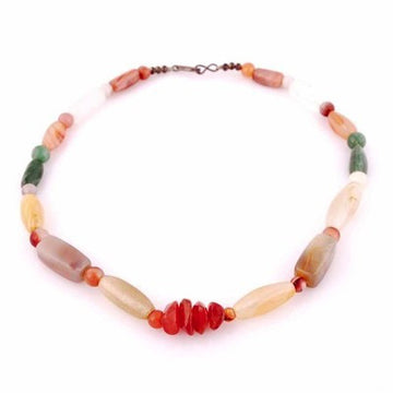 Vintage Natural Gemstone Necklace Chunky Heavy Stones 22" - The Best Vintage Clothing
 - 1