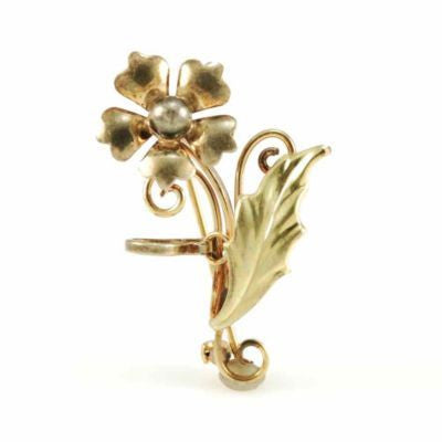 Vintage Gold Filled Necklace Fob/Pin Flower 1940S - The Best Vintage Clothing
 - 1