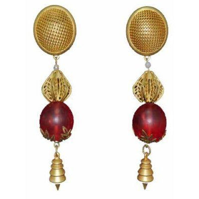 Vintage Gold/Pink Beaded Pierced Earrings 1980S On Sale The Best Vintage Clothing