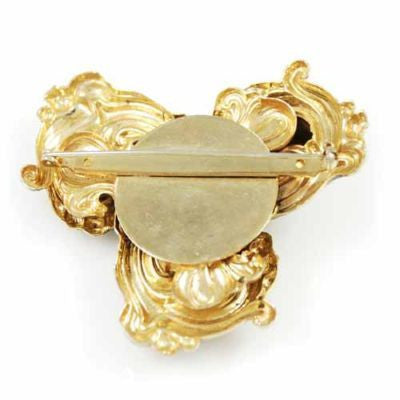 Vintage Goldtone Baroque Revival Statement Brooch 1940s 2 1/2" On Sale The Best Vintage Clothing