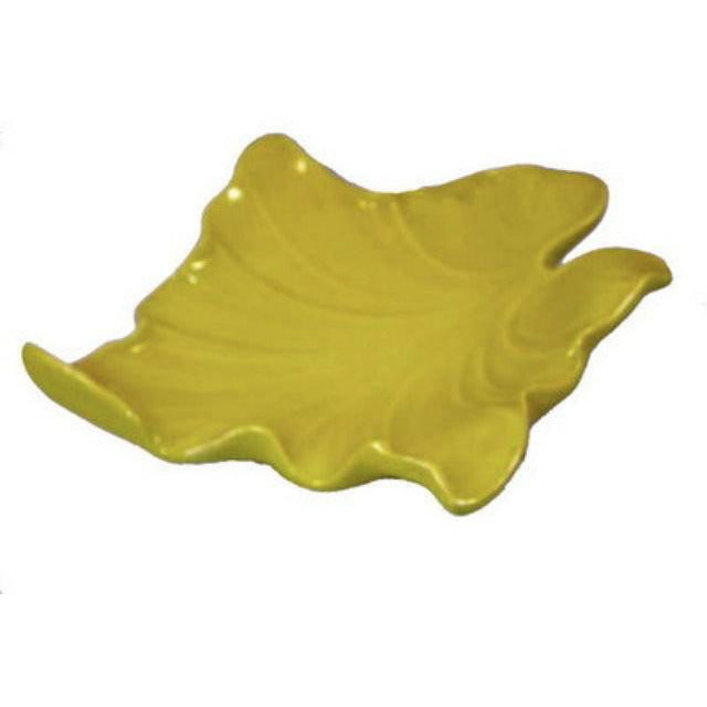 Vintage Mid-Century Huge Pottery Leaf Bowl Chartreuse 1950's Cart2cart The Best Vintage Clothing