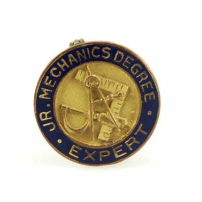Vintage Junior Mechanics Degree Expert Pin - The Best Vintage Clothing
 - 1