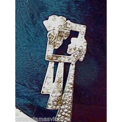 Vintage Ladies Cloche Hat Black Fur Felt 1920s w/ Deco Ornament Small Gatsby Hats,Women's The Best Vintage Clothing