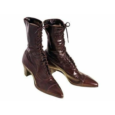 Vintage Ladies Victorian High Top Lace Up Boots Cherry Brown 1919 Size 4 Shoes,On Sale The Best Vintage Clothing