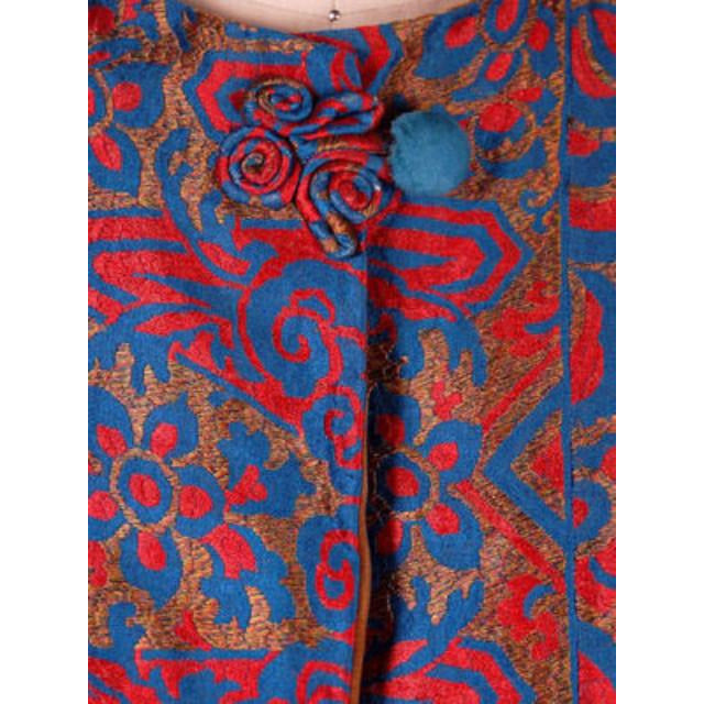 Vintage Ladies Opera Coat Orange/Turquoise Metallic Brocade Deco Pattern 1918 M Women's The Best Vintage Clothing