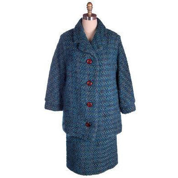 Vintage Ladies Suit Turquoise Mohair Tweed Mollie Abrahamson 1950s 43-26-36 - The Best Vintage Clothing
 - 1