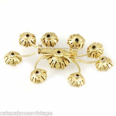Vintage Large Goldtone & Rhinestone Sunburst Spray Brooch 1930S Cart2cart vendor-unknown