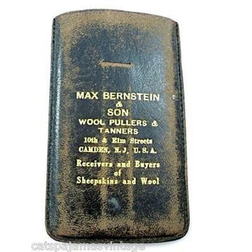 Vintage Leather Note Holder Max Bernstein Wool Pullers Camden NJ 1920s - The Best Vintage Clothing
 - 1