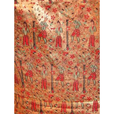 Vintage Liquid Gold Metallic Damask Evening Gown Custom 1940S 36-28-Free Women's The Best Vintage Clothing