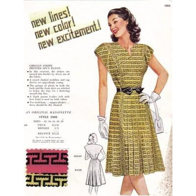 Vintage Maisonette Fabric Swatch 1940s 8x11 1003 On Sale Maisonette