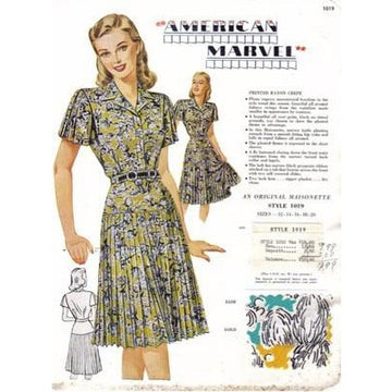 VINTAGE MAISONETTE FABRIC SWATCH 1940S 8X11 1019 1019 - The Best Vintage Clothing
