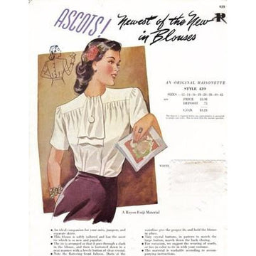VINTAGE MAISONETTE FABRIC SWATCH 1940S 8X11 439 439 - The Best Vintage Clothing
