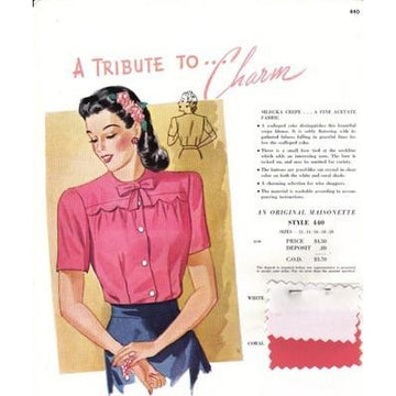 VINTAGE MAISONETTE FABRIC SWATCH 1940S 8X11 440 440 - The Best Vintage Clothing
