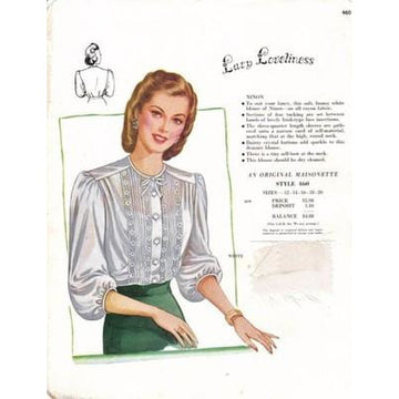 VINTAGE MAISONETTE FABRIC SWATCH 1940S 8X11 460 460 - The Best Vintage Clothing
