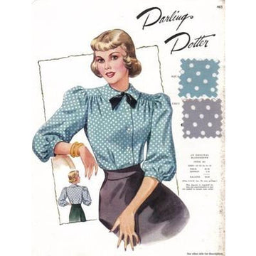 VINTAGE MAISONETTE FABRIC SWATCH 1940S 8X11 465 465 - The Best Vintage Clothing
