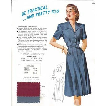 VINTAGE MAISONETTE FABRIC SWATCH 1940S 8X11 640 640 - The Best Vintage Clothing

