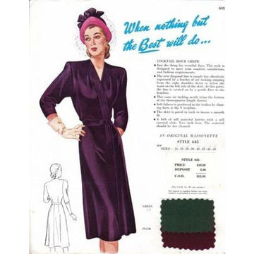 VINTAGE MAISONETTE FABRIC SWATCH 1940S 8X11 645 645 - The Best Vintage Clothing
