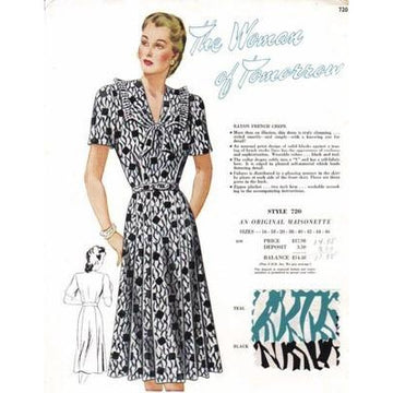 VINTAGE MAISONETTE FABRIC SWATCH 1940S 8X11 720 720 - The Best Vintage Clothing
