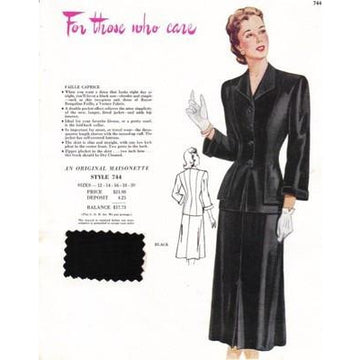 VINTAGE MAISONETTE FABRIC SWATCH 1940S 8X11 744 744 - The Best Vintage Clothing
