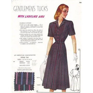 VINTAGE MAISONETTE FABRIC SWATCH 1940S 8X11 764 764 - The Best Vintage Clothing
