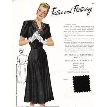 VINTAGE MAISONETTE FABRIC SWATCH 1940S 8X11 772 772 - The Best Vintage Clothing
