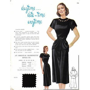 VINTAGE MAISONETTE FABRIC SWATCH 1940S 8X11 773 773 - The Best Vintage Clothing
