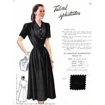 VINTAGE MAISONETTE FABRIC SWATCH 1940S 8X11 774 774 - The Best Vintage Clothing
