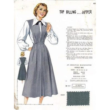 VINTAGE MAISONETTE FABRIC SWATCH 1940S 8X11 805 805 - The Best Vintage Clothing

