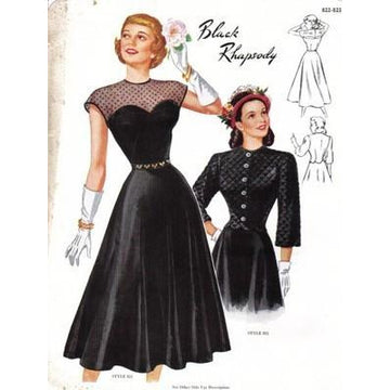 VINTAGE MAISONETTE FABRIC SWATCH 1940S 8X11 822-823 822-823 - The Best Vintage Clothing
