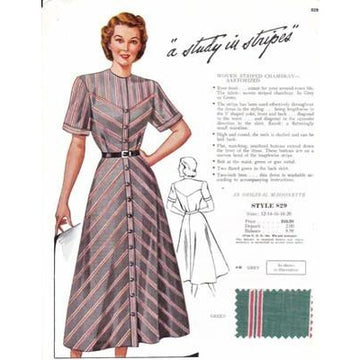 VINTAGE MAISONETTE FABRIC SWATCH 1940S 8X11 829 829 - The Best Vintage Clothing
