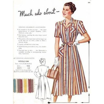 VINTAGE MAISONETTE FABRIC SWATCH 1940S 8X11 830 830 - The Best Vintage Clothing
