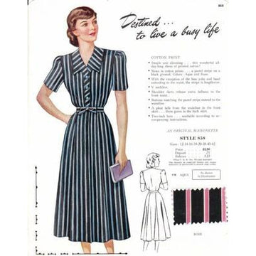 VINTAGE MAISONETTE FABRIC SWATCH 1940S 8X11 858 858 - The Best Vintage Clothing
