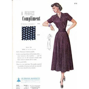VINTAGE MAISONETTE FABRIC SWATCH 1940S 8X11 878 878 - The Best Vintage Clothing
